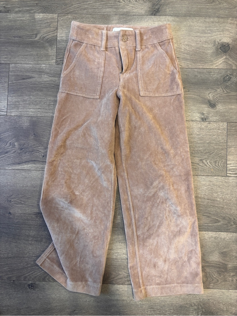 abercrombie kids Corduroy High Rise Wide Leg Pants in Dusty Pink